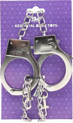 Smart Moves - Politie Handboeien met Lange Ketting - Zilver — thumbnail 2
