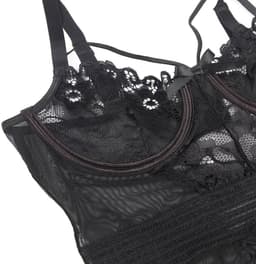 Sexy 2-Delige Lingerieset Dames – Bodysuit met Jarretels – Lingerie Erotisch Dames – Sexy Jurkje – Erotische Lingerie – Sexy Lingerie – Chique Jurk – High End Bodysuit – Luxe Nachtkleding – BDSM – Clubwear – Wasteland – Dare to Undress – Maat S — thumbnail 5