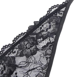 Sexy Lingerie - Erotische Zwarte Glamour Body Kant met Decolleté - Stras steentjes - Open Kruis - Sexy Teddy - Erotiek - Valentijnsdag - Kleur Zwart - Maat XL — thumbnail 4