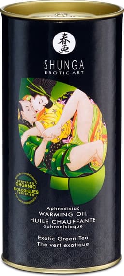 Shunga - Verwarmende Olie - Om Van Het Lichaam Te Likken - Green Tea — thumbnail 2
