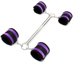 Rimba - Korte spreader bar Van Metaal Met vier Losse Boeien - Zwart — thumbnail 5