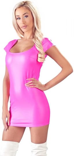 Cottelli Collection Wetlook Party Jurkje - Roze — thumbnail 1