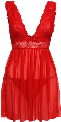 Christine le Duc - Babydoll & String - Lingerie Erotisch - Lieve - Rood — thumbnail 3