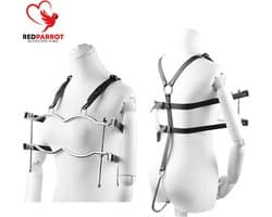Borsten bondage met Anale haak - BDSM - Crusher - Harnas - Verstelbaar - One size
