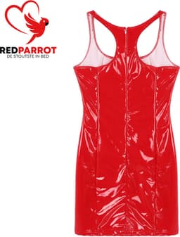 Korte latex jurk - Strak - Rood - Erotisch - Mini dress — thumbnail 5