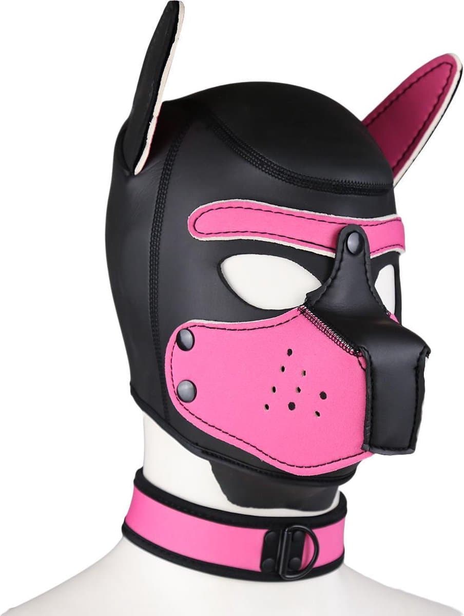 Banoch - Lindo Perrito Rosa Neoprene - honden masker puppy play roze neopreen — afbeelding 1