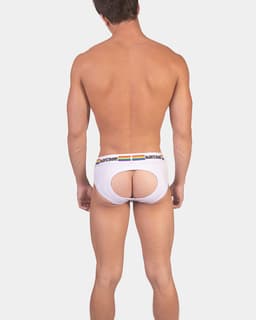 Barcode Berlin Multipack 1x Backless Brief Pride White + 1x Pride Harness White - MAAT L - Erotisch Heren Ondergoed - Slip voor Man - Sexy mannen Slip — thumbnail 4