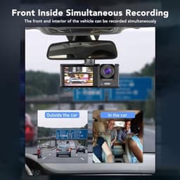 1080P HD Dual Dash Cam - Voorzijde en Interieur Opname - G-sensor en Groot Scherm — thumbnail 3
