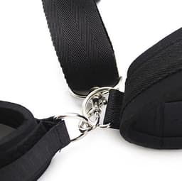 Bondageset- SM Mondbal met handboeien- Gagball-Bondagekit- seksspeeltjes- Gag ball met aaneengesloten halsband en handboeien voor onderdanigheid- zwart - BellaSupplies — thumbnail 5