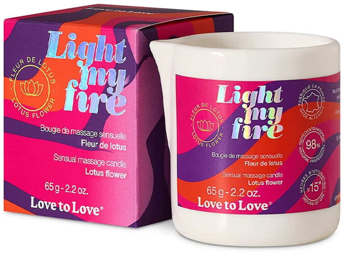 Love to Love - Light My Fire - Massagekaars - Lotusbloem — afbeelding 1