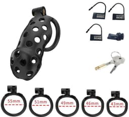 Rimba Toys - P-Cage PC03 - Kunststof Kuisheidskooi - Peniskooi - Chastity - Zwart — thumbnail 5