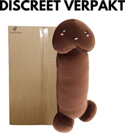 JustValue Penis Knuffel - 90 cm - Erotiek - Bodypillow - Piemel - Zacht - Kussen - Sex Toy - Beige - Bruin — thumbnail 2