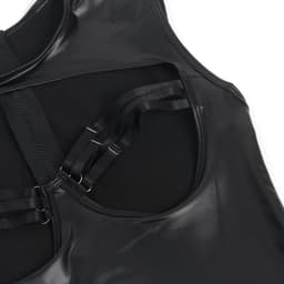 Sexy Lingerie Body Dames – Luxe Lingerie – Zwart – Wetlook Lingerie met Cut-Out Detail – Lak – Latex – Erotische Lingerie – Bodysuit – Lingerieset – Kinky – Erotische Body – BDSM – Shapewear Corset – Leer – PU Top – Dare to Undress Maat S, M, L, XL — thumbnail 5