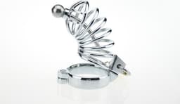 Chastity Cage - kuisheidskooi met dilator - voor mannen - stainless steel - Prolink Novelties® nr. 6 — thumbnail 6