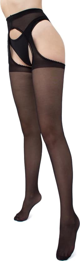 GIULIA Panty - Love Chic 20 - Open Kruis Panty - Strippanty - Erotiek - Naad - 20 Den - Large - Zwart - Zwarte Naad — thumbnail 7