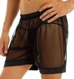 Zwarte transparante heren short - Boxershort - Erotisch broekje - Outfit - Club — thumbnail 3