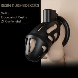 Intenz® - Luxe Kuisheidskooi Zwart - Chastity Cage - Peniskooi - Sex Toys voor Koppels - Inclusief Slotje — thumbnail 2