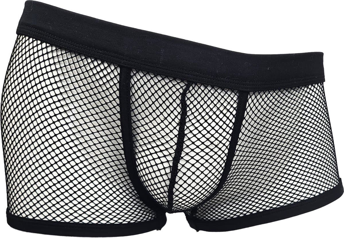 BamBella® Boxer short XS/S -kant voor mannen - doorzichtig Erotische Sexy Lingerie Heren - Zwart mannen ondergoed slip — afbeelding 1