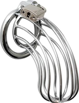 Rimba Bondage Play - Kuisheidskooi - Verchroomde Metalen Peniskooi Met Hangslot - Gaasvormig - One Size — thumbnail 1