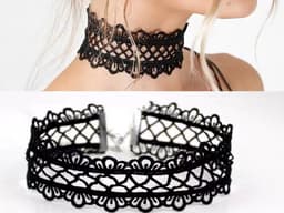 Choker - Zwart - Kant / Lace - Collier - Ketting - 40 cm - one size fits most - verstelbaar - fashionable - sexy - musthave — thumbnail 1