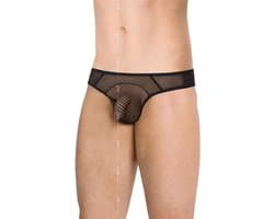 Sexy doorzichtige herenslip met visnet zwart M/L