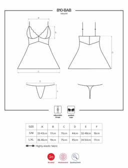 Obsessive Babydoll Setje Met Kant - Zwart - S/M — thumbnail 3
