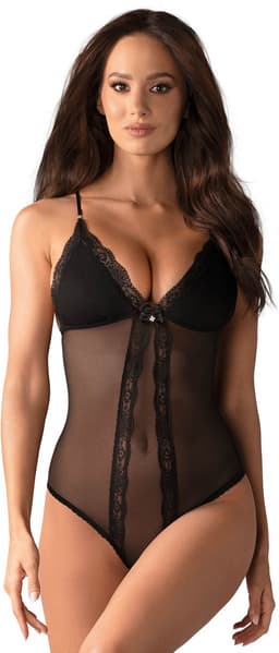 Obsessive Open kruis body - Erotische Body - Maat S/M - Zwart — thumbnail 2