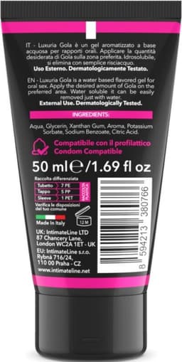 INTIMATELINE LUXURIA - ORALE SEXGEL KERSEN SMAAK 50 ML | ORALE SEXGEL | STIMULEREND MIDDEL — thumbnail 2