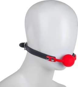 Banoch - Ballgag siliconen met verstelbare band - Rood  - Bal ∅ 4 cm — thumbnail 8