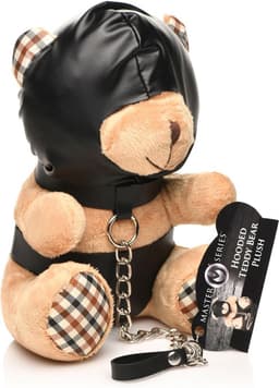 Master Series - Sexy Cadeau - Kinky Knuffel Beer - Vegan Leer - Zwarte en Licht Perzikkleurig — thumbnail 2