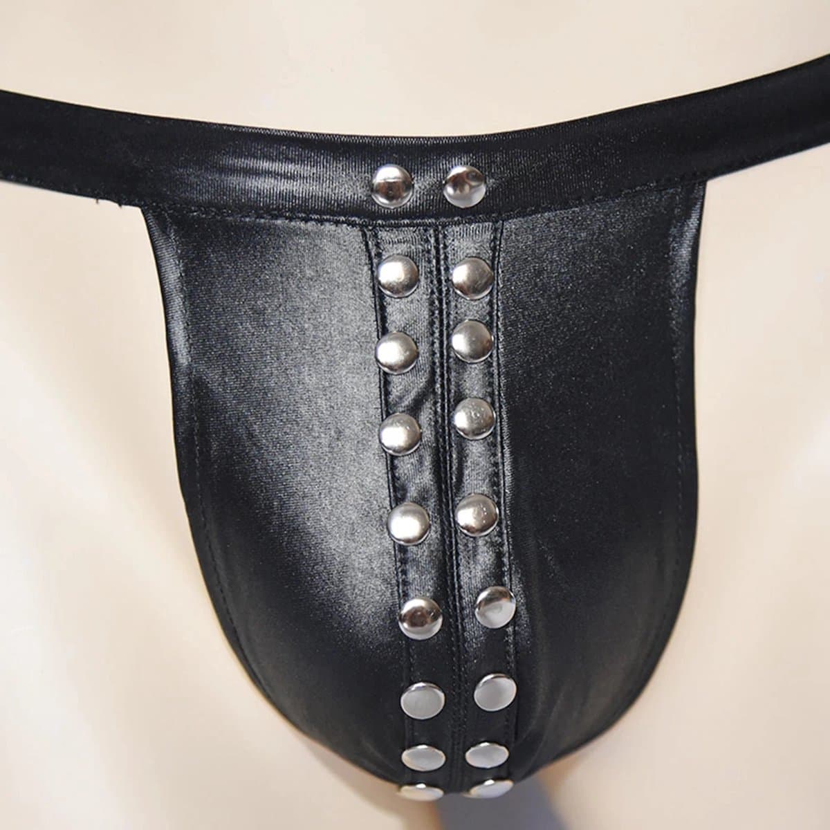 sexy heren string-latex-dutsen-erotisch-lakleer-ondergoed-lingerie-mannen — afbeelding 1
