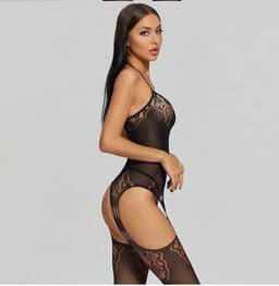 Knaak Sexy Lingerie Set - Zwarte Kant Body - Uitdagende One Size Lingerie voor Vrouwen - Verleidelijk — thumbnail 2