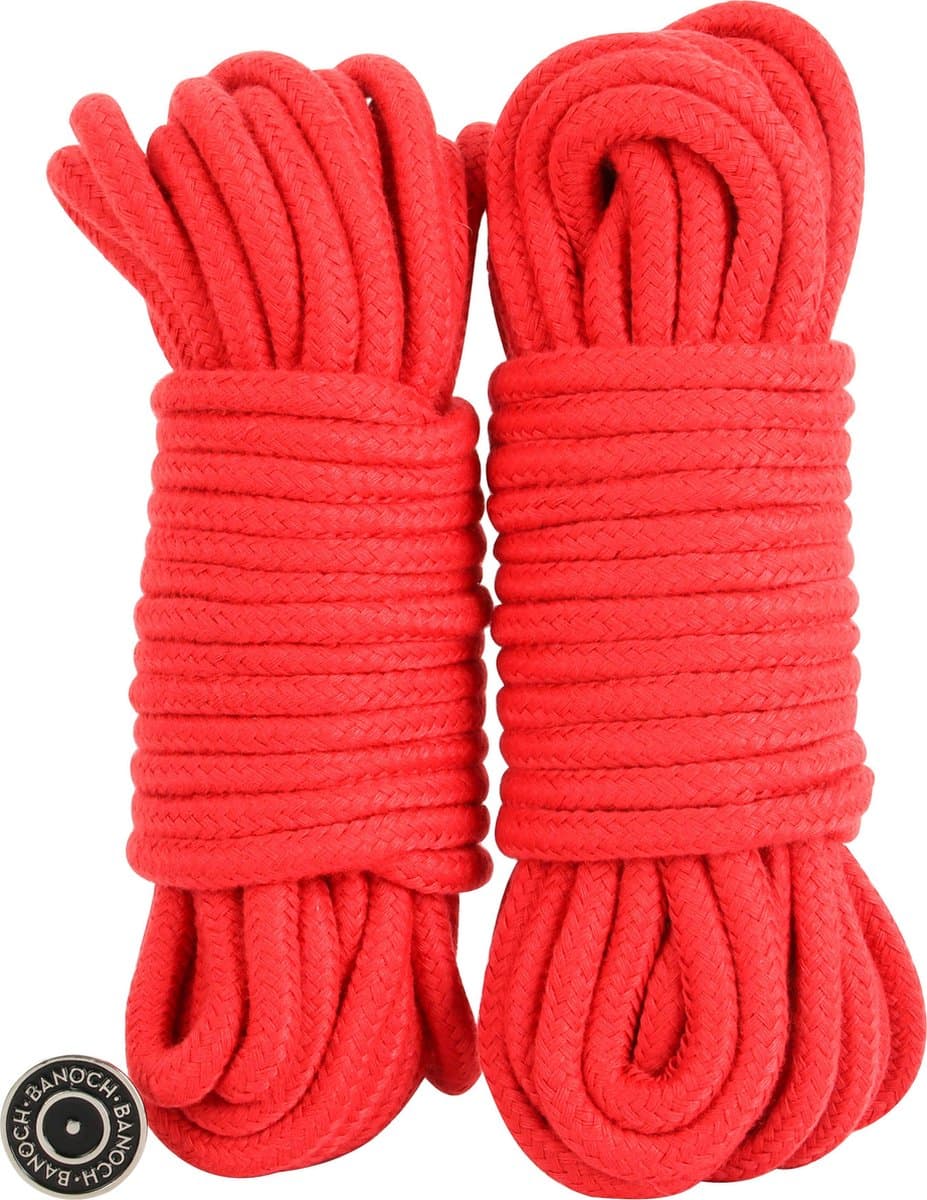 Banoch | bondagetouw rood 2 x 10 meter | katoen zonder kern | zacht — afbeelding 1