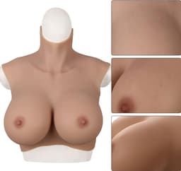 Siliconen borsten- H Cup- 7000 gram-Nep borsten- Plus Size- Travestie-Cosplay- L-XL maat-Crossdresser-Travestie-Breastplate-Big Boobs- — thumbnail 1