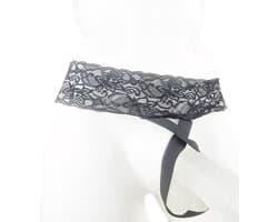 BamBella® Slip open kruis kant voor mannen - XXL - strap cock ring doorzichtig Erotische Sexy Lingerie Heren - Zwart mannen ondergoed slip