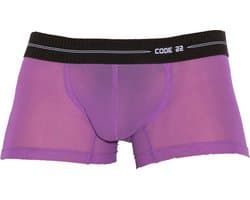 CODE 22 Sheer Mesh Trunk Grape - MAAT S - Erotisch Heren Ondergoed - Boxershort voor Man - Sexy mannen Boxershort