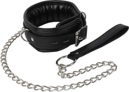 Banoch | Collar & Leash Silver | Zwarte Halsband met Zilverkleurige Riem | Verstelbare Bondage Halsband | PU Leer | BDSM — thumbnail 8