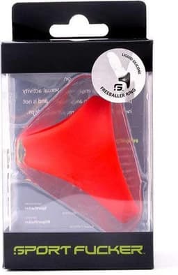 Sport Fucker Freeballer Cockring en Ballstretcher van siliconen - rood — thumbnail 3