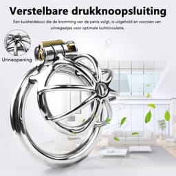 DOWO® - Mini Locker - Kuisheidskooi - Chastity cage - Peniskooi - Hemisferisch - Staal - 50 mm — thumbnail 9