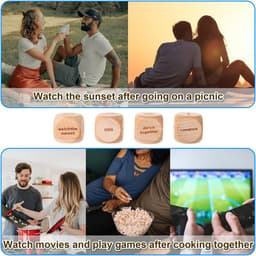 Datum Dobbelstenen - Romantisch Spel - Date Night Ideeën - Met Houten Dienblad - 3 cm Dobbelstenen — thumbnail 7