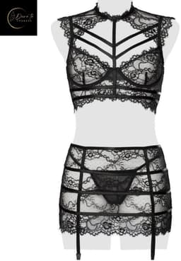 Sexy Lingerieset Dames – Lingerie Erotisch – Sexy Lingerie – 3-delige Set – Kanten Bralette & Rokje – Lingerie Set – Chique – Luxe –Boudoir Look – Kinky – Erotisch – Dare to Undress – Maat XS/S, M, L, XL, XXL — thumbnail 6
