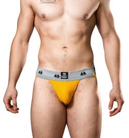 MM Sports Original Edition Swimmer/Jogger Jockstrap 2 inch Yellow - MAAT L - Heren Ondergoed - Jockstrap voor Man - Mannen Jock — thumbnail 2