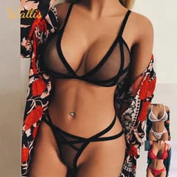 Doorschijnend Erotisch Setje - Erotisch Setje - Dames Lingerie - Sexy Beha en slip - uitdagende body — thumbnail 2