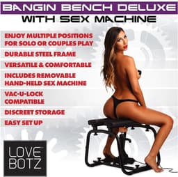 XR Brands Deluxe Bangin' Bench met Sex Machine seksmeubel - Zwart — thumbnail 8
