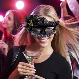 Maskers - Kerstmaskers - 2 stuks Venetiaans masker in koppelstijl, maskerade oogmaskers voor vrouwen en mannen, geschikt voor Halloween kostuumfeest carnaval — thumbnail 2