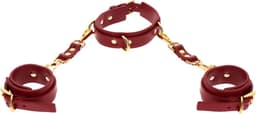 Taboom - D-Ring Halsband en Handboeien - Rood — thumbnail 4
