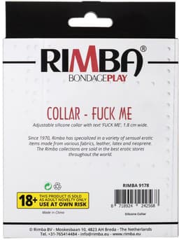 Rimba - Halsband - Collar Met Tekst - FUCK ME - Siliconen - Zwart — thumbnail 6