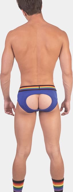 Barcode Berlin Backless Brief Pride Royal - MAAT XL - Erotisch Heren Ondergoed - Slip voor Man - Sexy mannen Slip — thumbnail 5