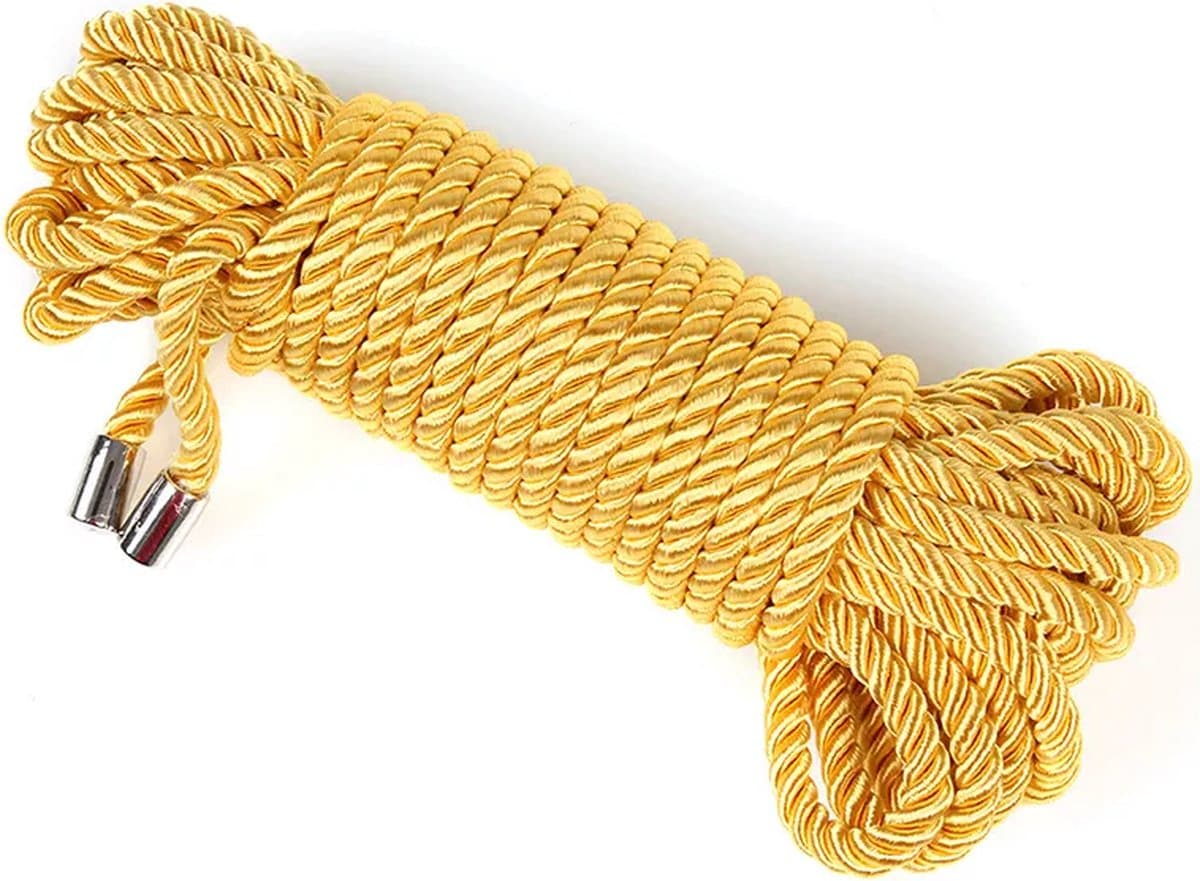BDSM Bondage Touw - Satijn - 10 meter - Goud - Geschikt Voor Full Body Bondage - Erotiek — afbeelding 1