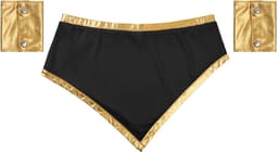 Erotische rollenspel ondergoed heren - Open kruis - Lingerie set met armbandjes - Sexy onderbroek - Stretch - Penis hangt vrij — thumbnail 2